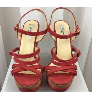 Suede Women's Platform Sandals 7.5 - Orange 🍊
